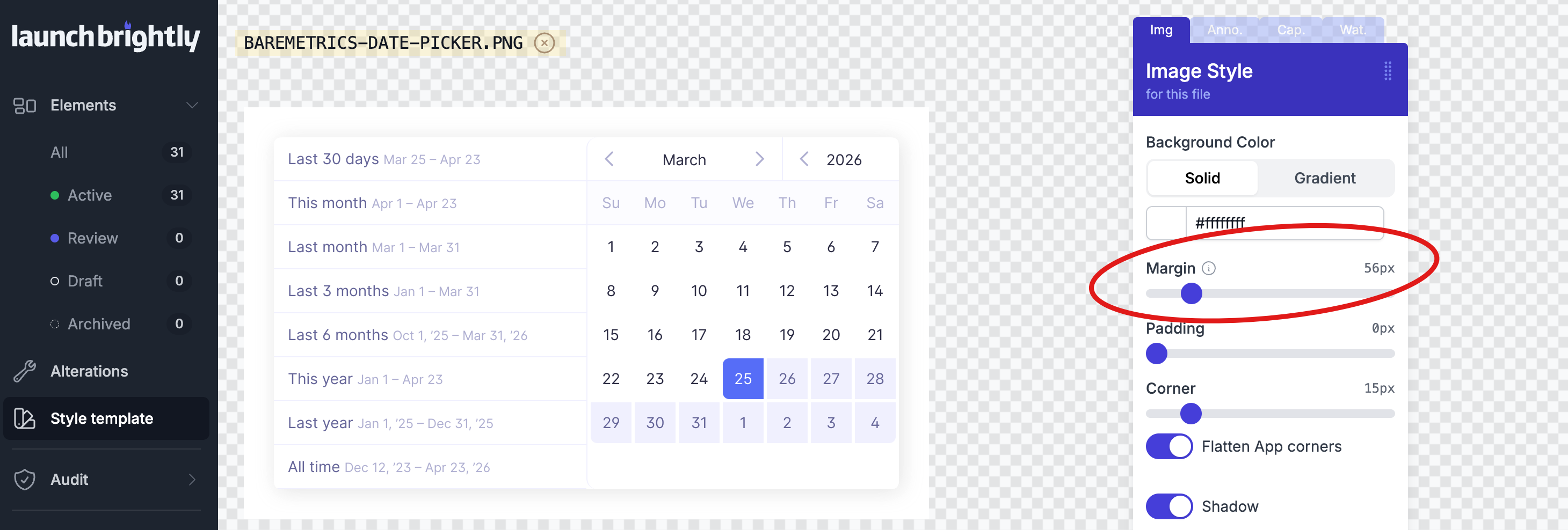 LaunchBrightly Custom Style Template - Margins