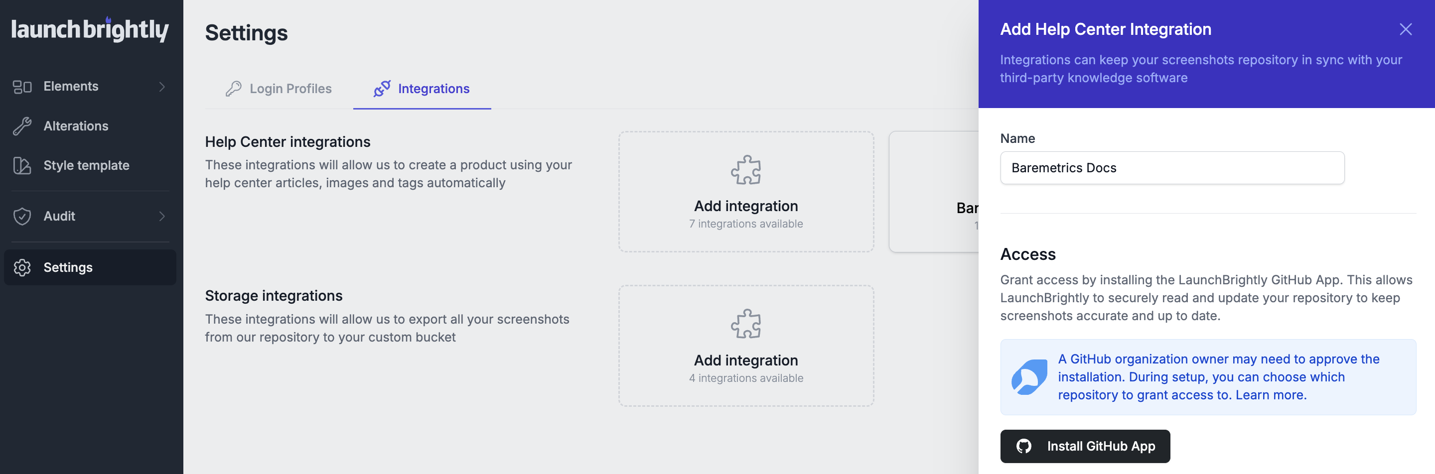 Install LaunchBrightly GitHub App