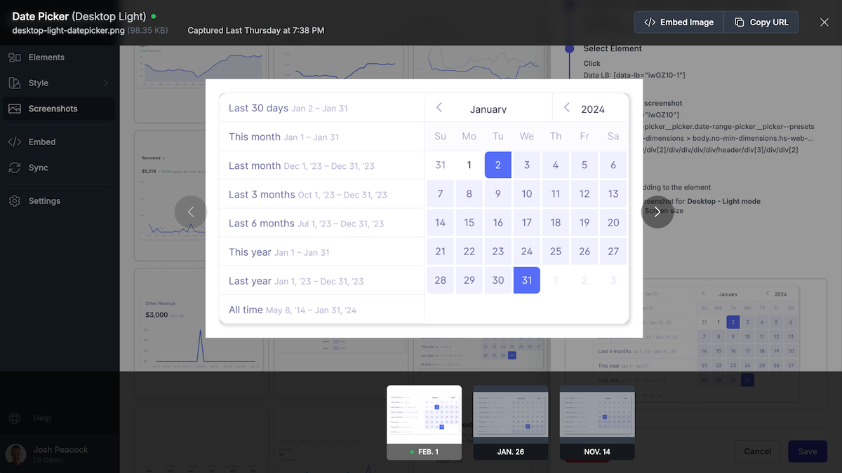 A screenshot archive of product changes | LaunchBrightly